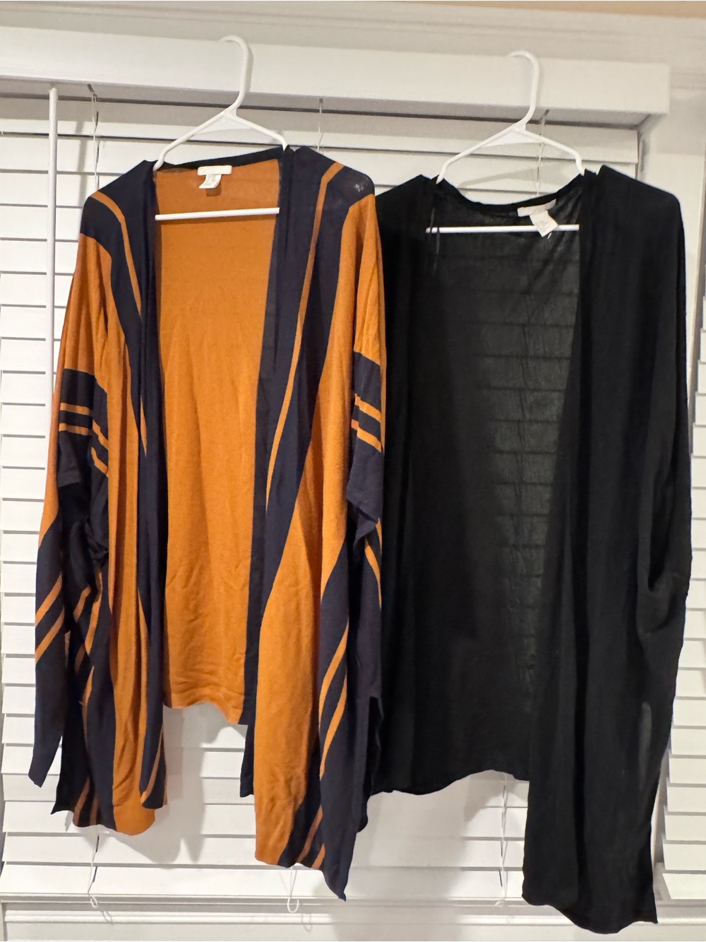 H&M Rust & Navy Striped Open Cardigan